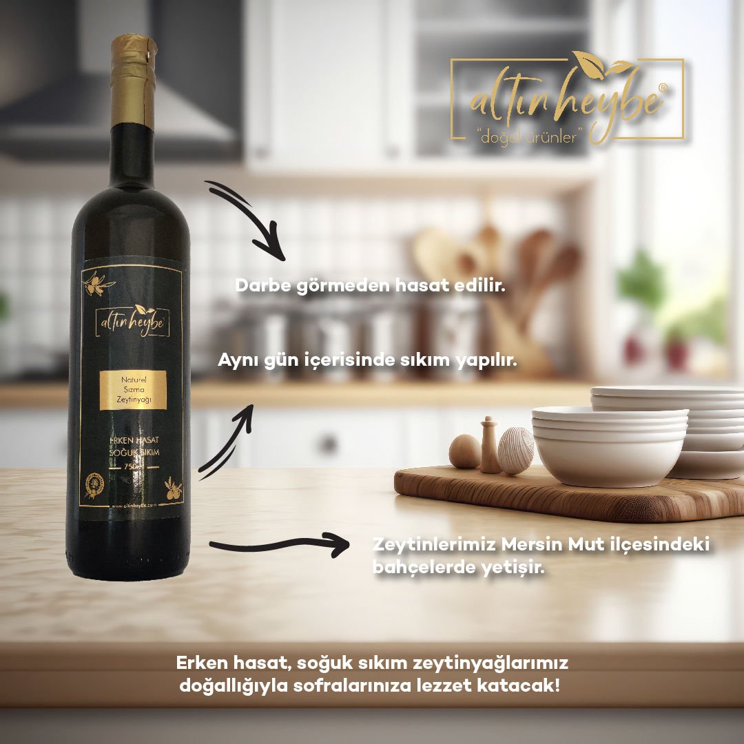 Soğuk Sıkım Zeytinyağı 750 ml (Cam Şişe)