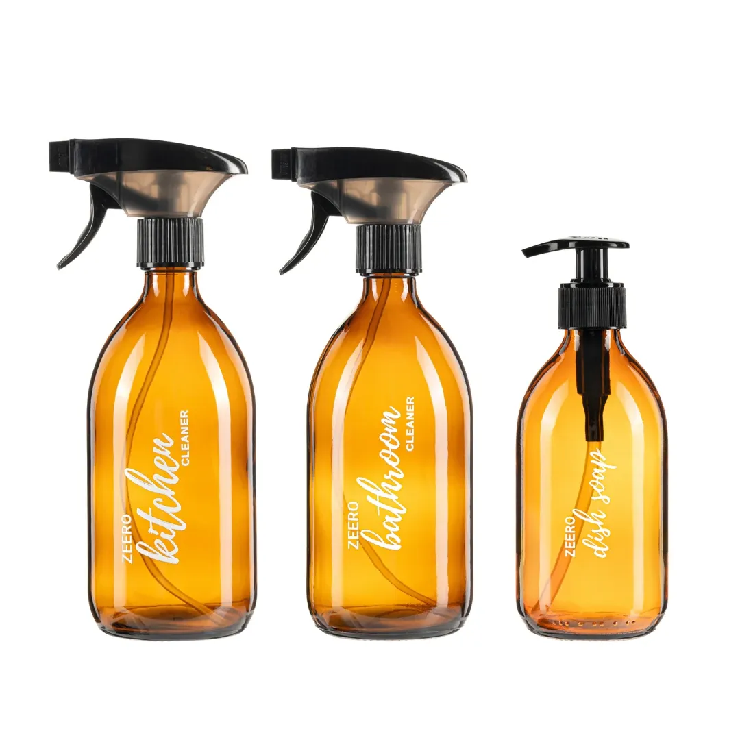 Amber Cam Şişe Seti 3'lü