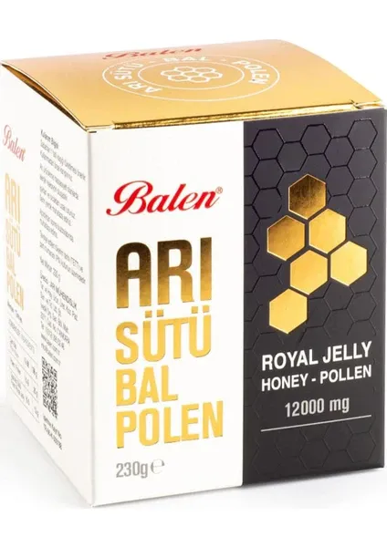 Arı Sütü Bal Polen Süper Doz (12000 Mg) 230 gr