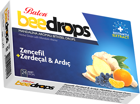 Zencefil - Zerdeçal - Ardıçlı Mandalina Aromalı Drops