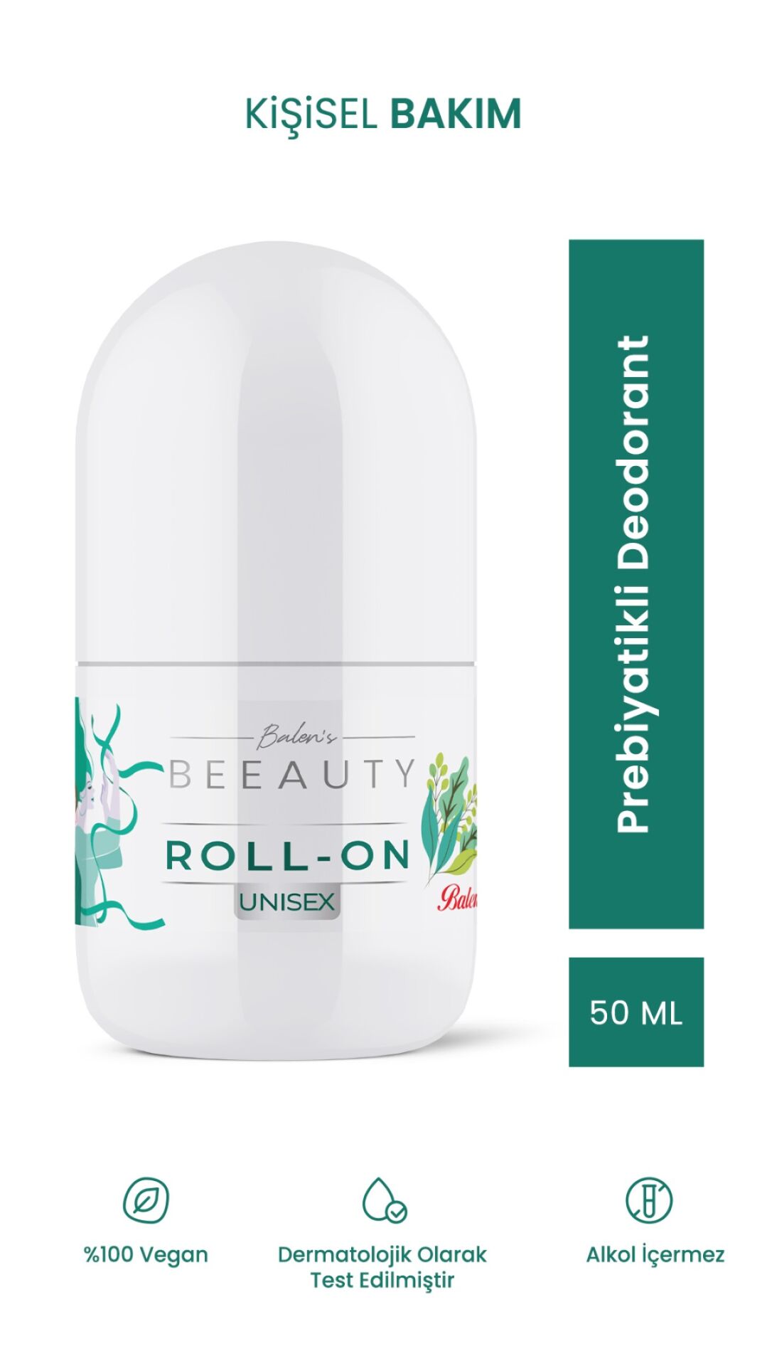 BALEN’S BEEAUTY UNISEX PREBİYOTİKLİ DEODORANT ROLL-ON * 50 ML