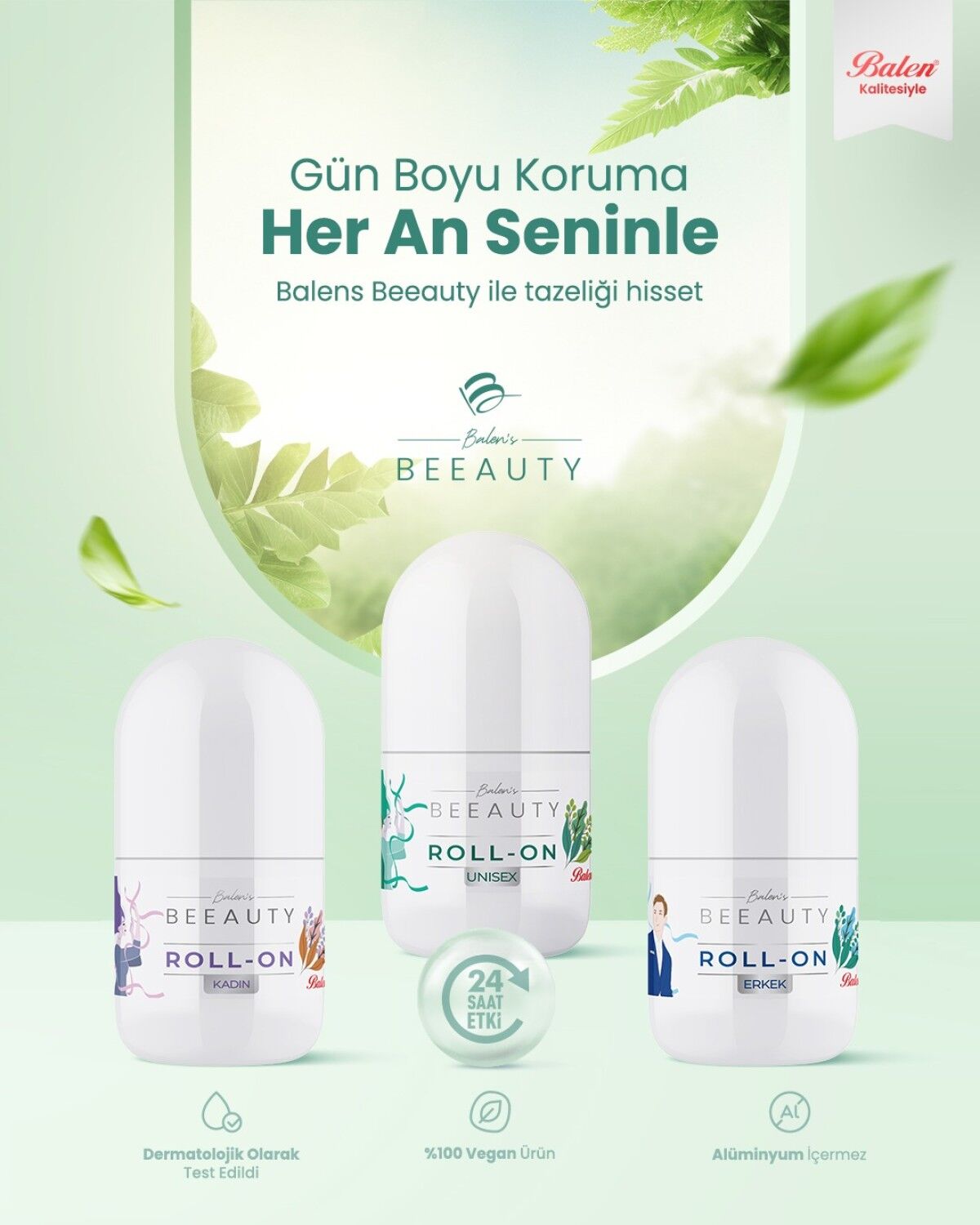BALEN’S BEEAUTY UNISEX PREBİYOTİKLİ DEODORANT ROLL-ON * 50 ML