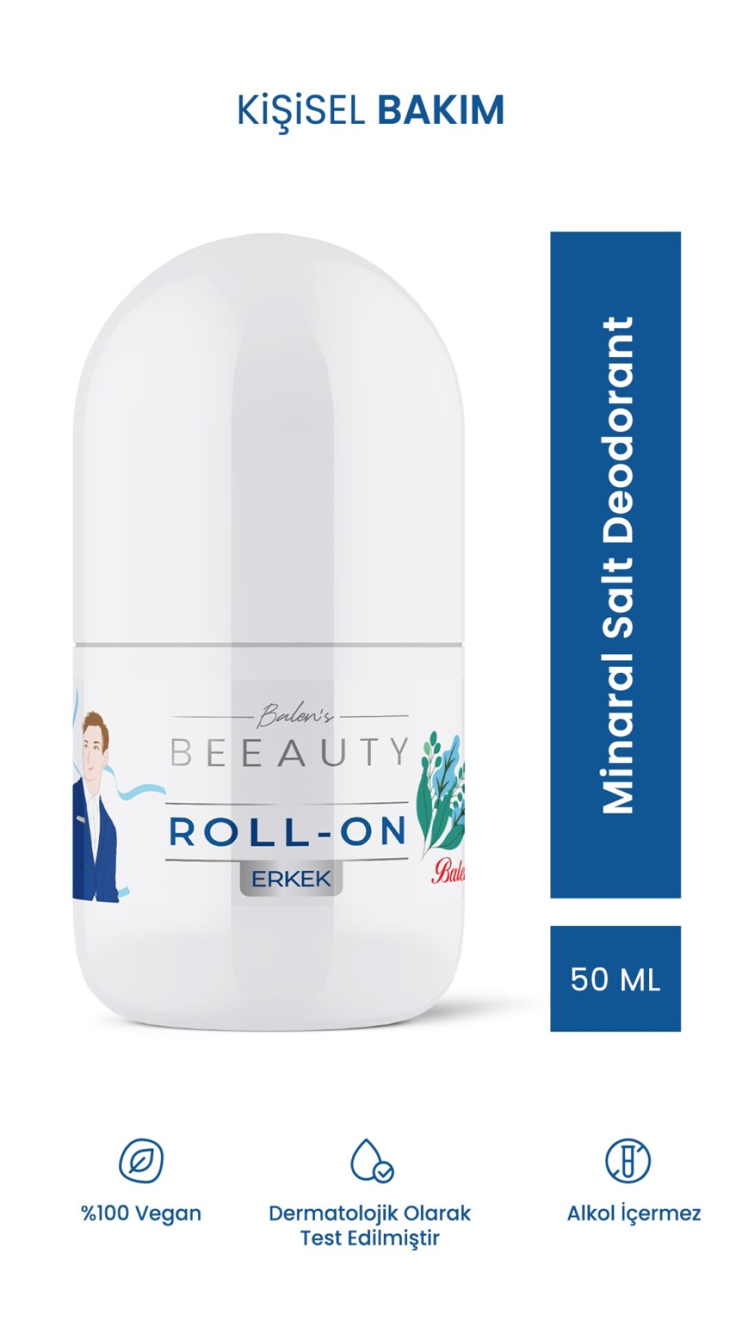 BALEN’S BEEAUTY ERKEK MINERAL SALT DEODORANT ROLL-ON * 50 ML