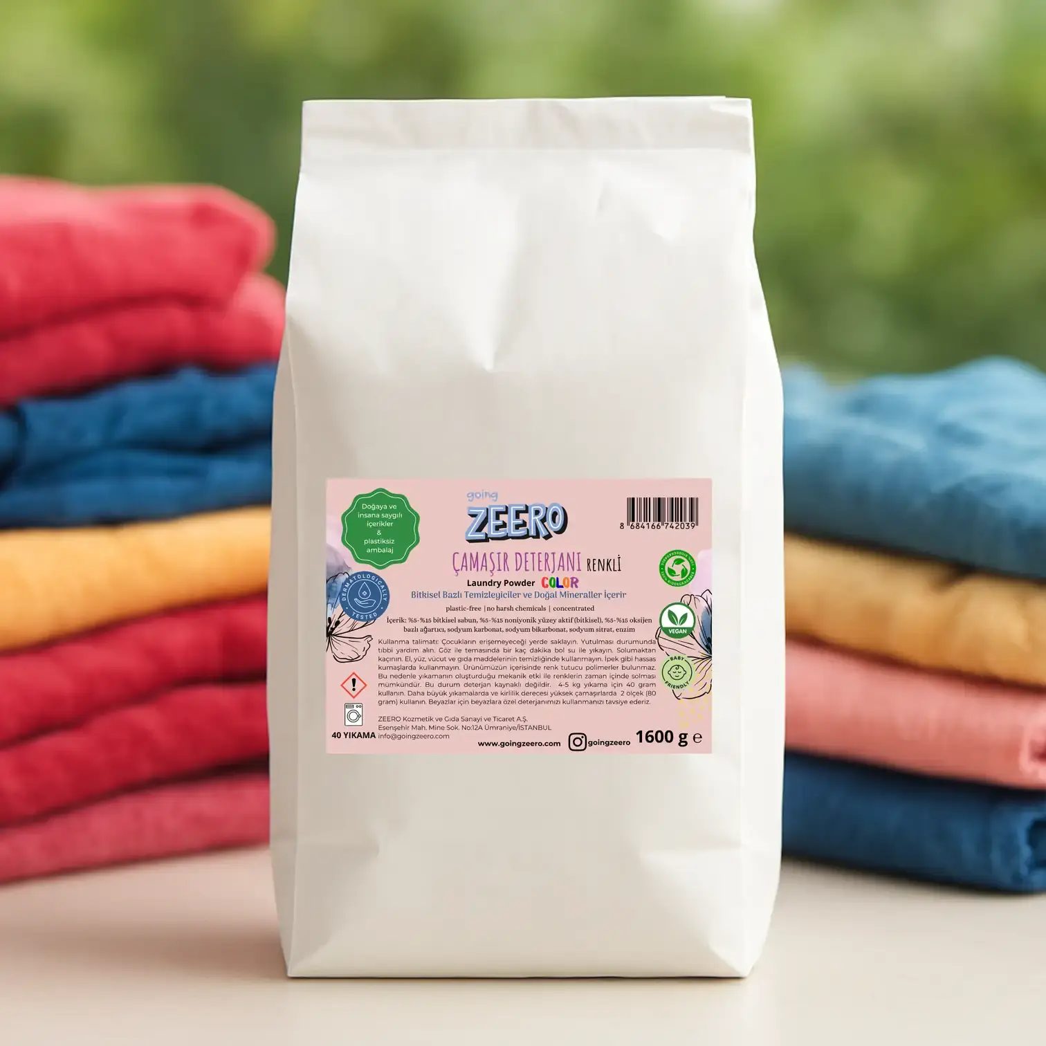 Renkli Çamaşırlar İçin Doğal Konsantre Çamaşır Deterjanı - Bitkisel & Mineral Kaynaklı - 40 Yıkama