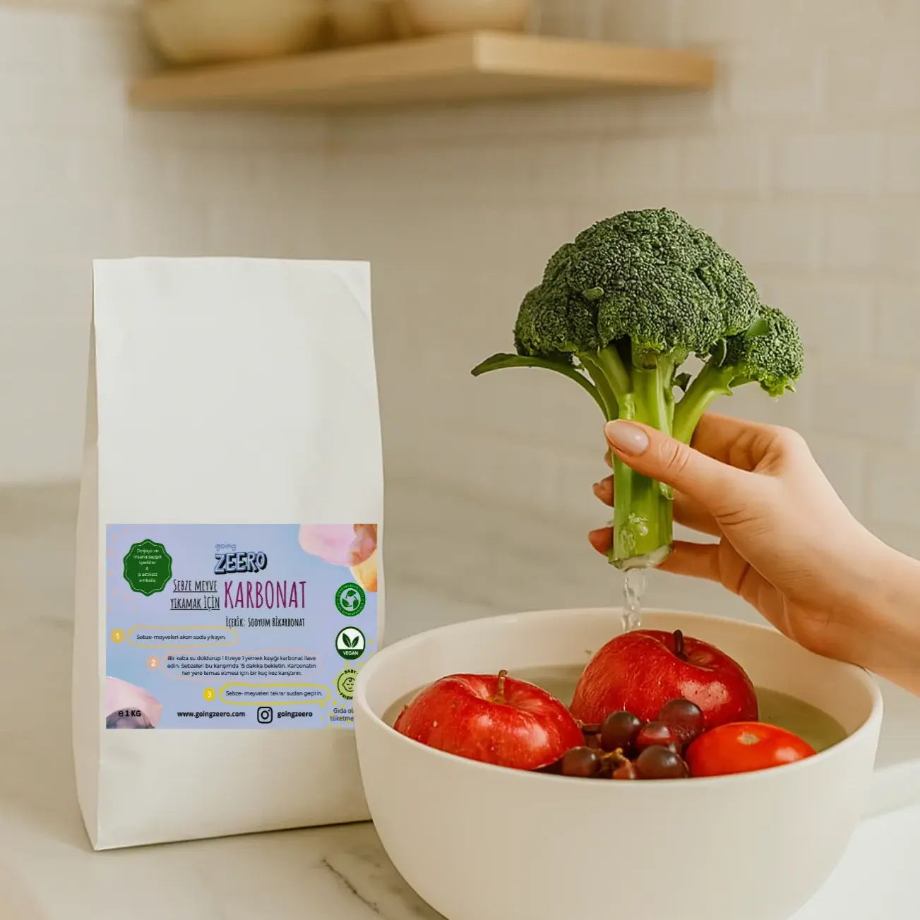 Sebze ve Meyve Yıkamak İçin Karbonat - 1 KG