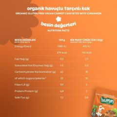 Organik Glutensiz Vegan Havuçlu ve Tarçınlı Kek - 30g