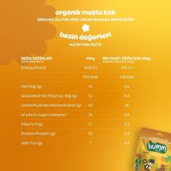 Organik Glutensiz Vegan Muzlu Kek - 30g