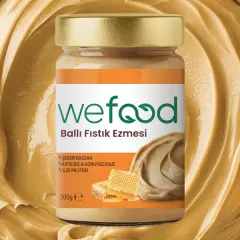 Wefood Şekersiz Ham Ballı Fıstık Ezmesi 300 gr (Fıstık Parçacıklı)