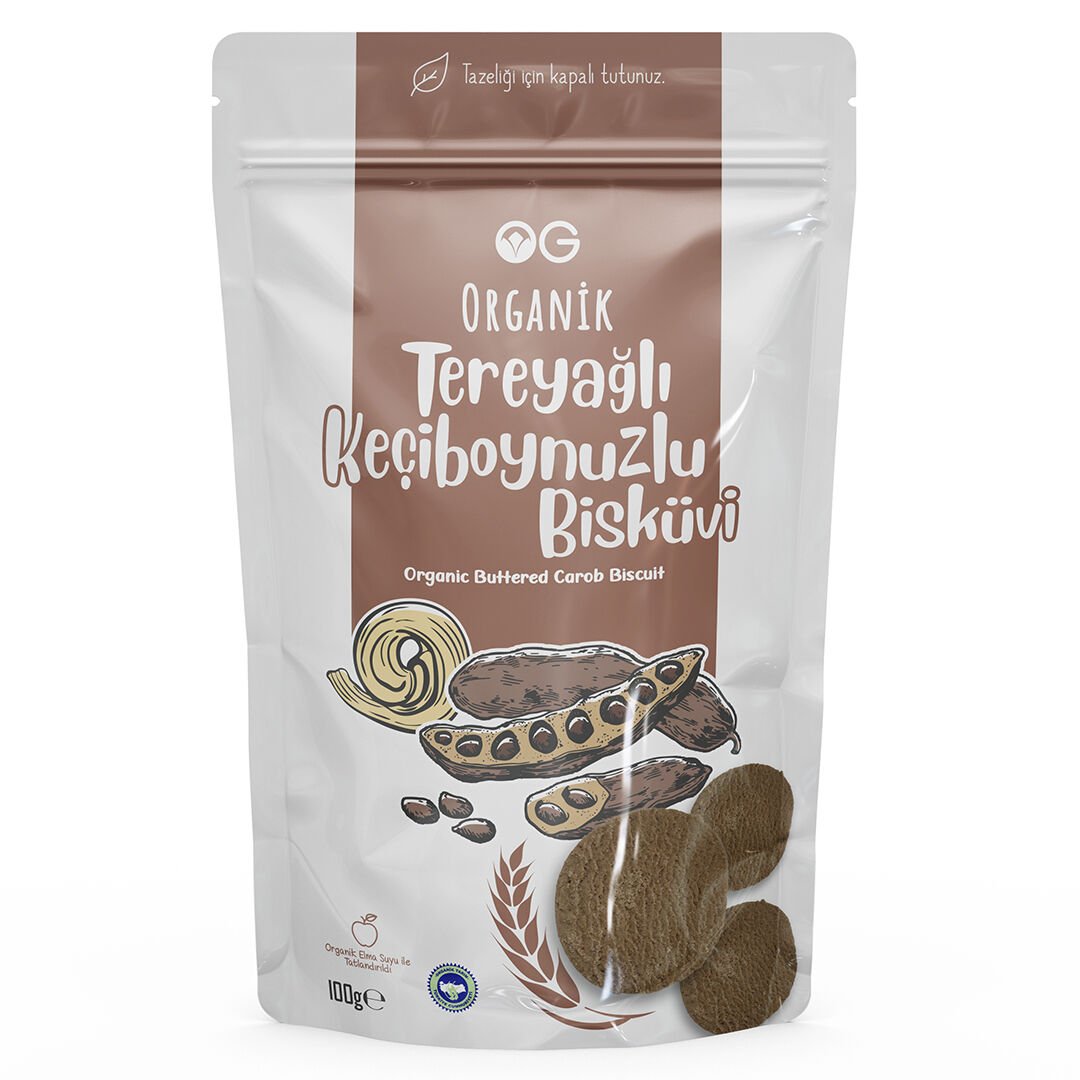 Organik Tereyağlı Keçiboynuzlu Bisküvi 100 Gr