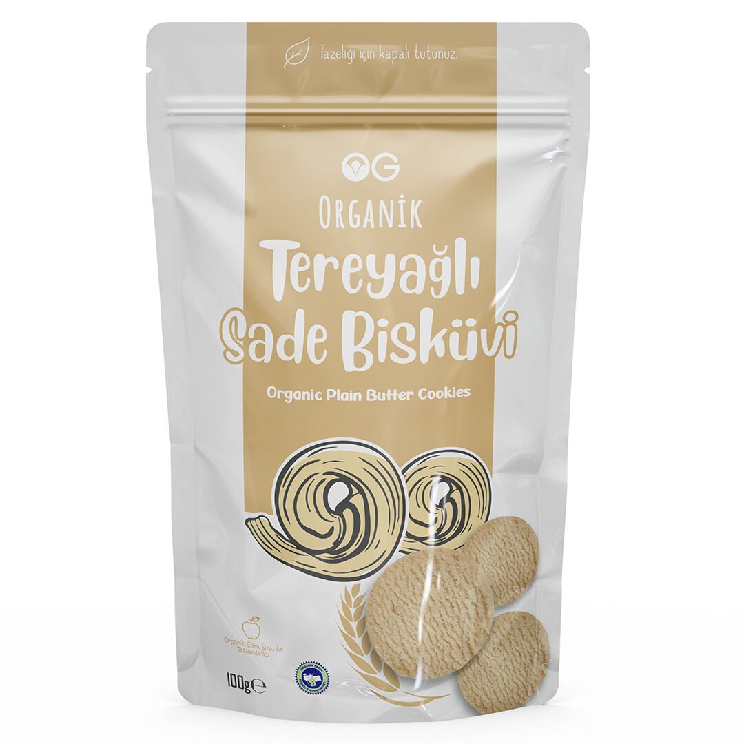 Organik Tereyağlı Sade Bisküvi 100 Gr