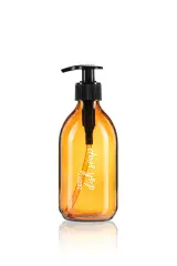 Amber Cam Pompalı Şişe (Bulaşık Deterjanı / Sıvı Sabun Şişesi) - 300ml